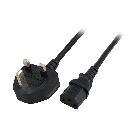 EFB Netzleitung UK BS1363A - C13 180, schwarz, 2m, 3x1.00 mm