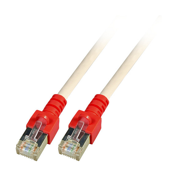 EFB RJ45 Patchkabel Cat.5e SF/UTP PVC Tlle rot CCA crossed grau 1m