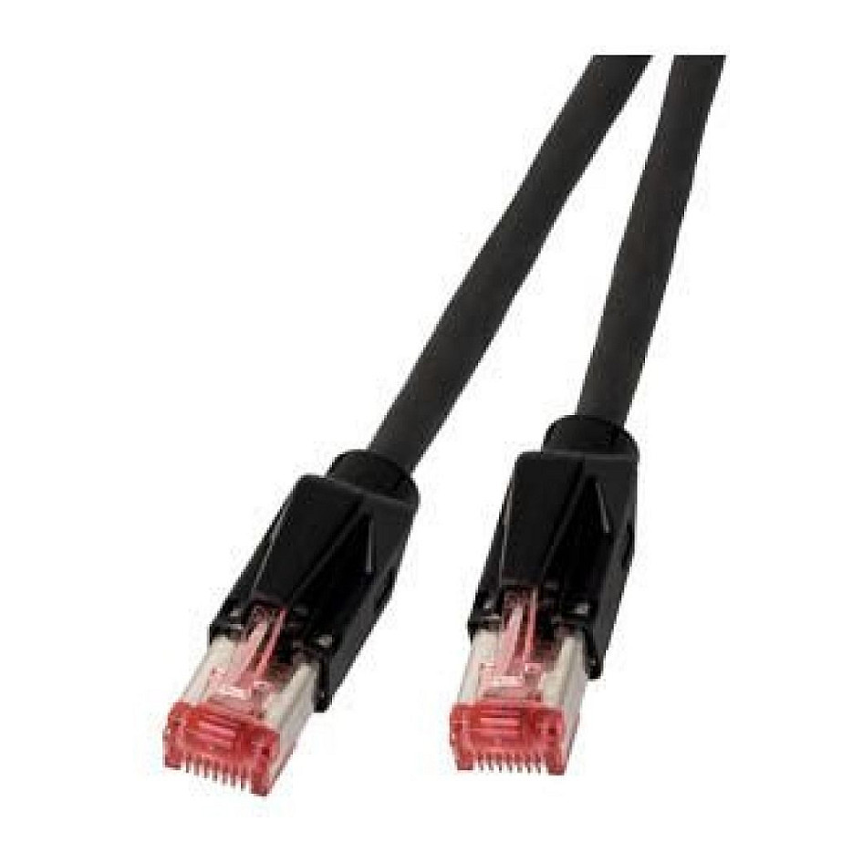 EFB RJ45 Patchkabel Cat.6A S/FTP LSZH Draka UC900 TM21 schwarz 0,25m-0