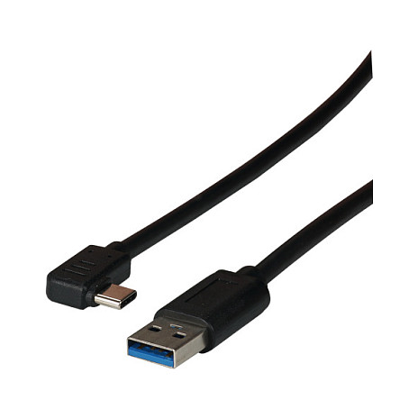 EFB USB 3.2 Gen1 5Gbit 3A Kabel, Typ-A ,Stecker - Typ-C Stecker 90, 1m-0