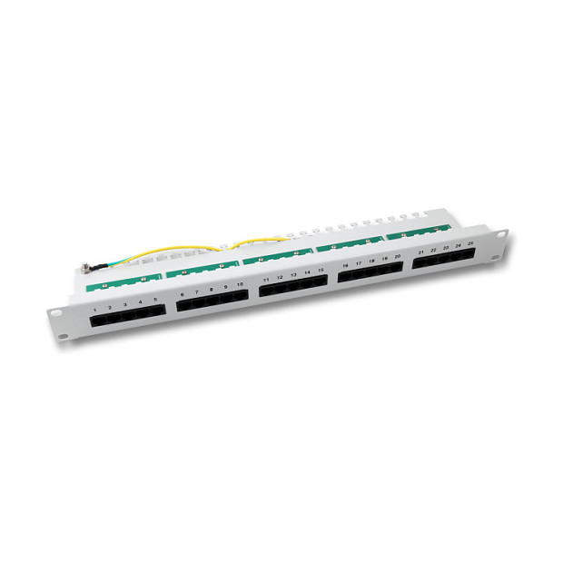 Patchpanel 25xRJ45 8/4 1HE ISDN, grau, Cat. 3-0