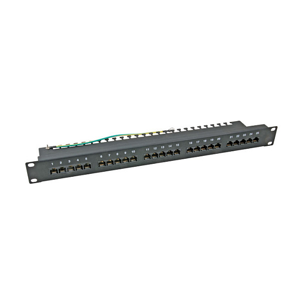 Patchpanel 25xRJ45 8/4 1HE ISDN, grau, Cat. 3-1