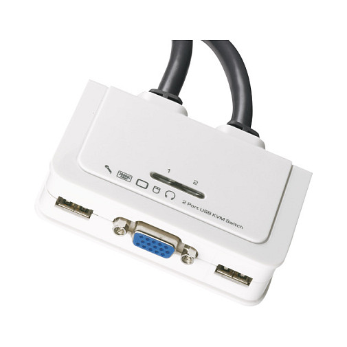 KVM preklopnik EFB ELEKTRONIK 2-portni (VGA, USB, Audio) s kabelima