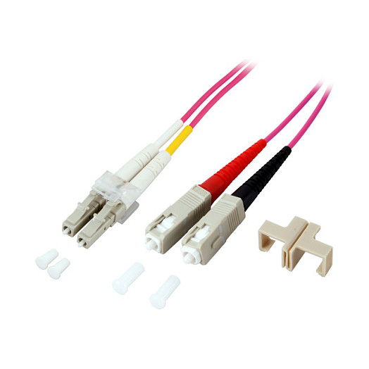 Optički patch kabel EFB Duplex LC-SC OM4 1m ljubičasta boja