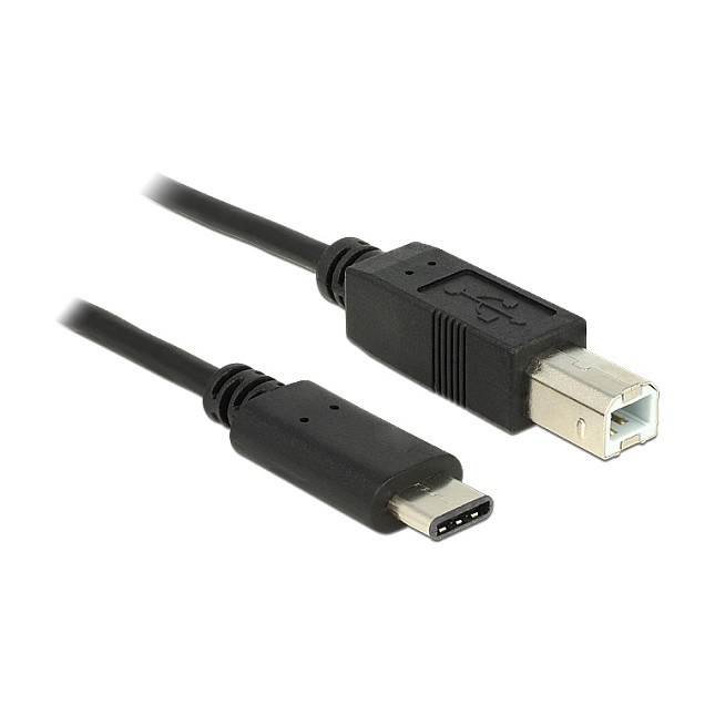 USB2.0 USB Type-C 2.0 Stecker > USB 2.0 Typ-B Stecker 0,5 m schwarz Delock-0