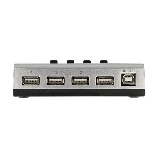Umschalter USB 2.0 mit 1 x Typ-B Buchse zu 4 x Typ-A Buchse manuell bidirektional-2