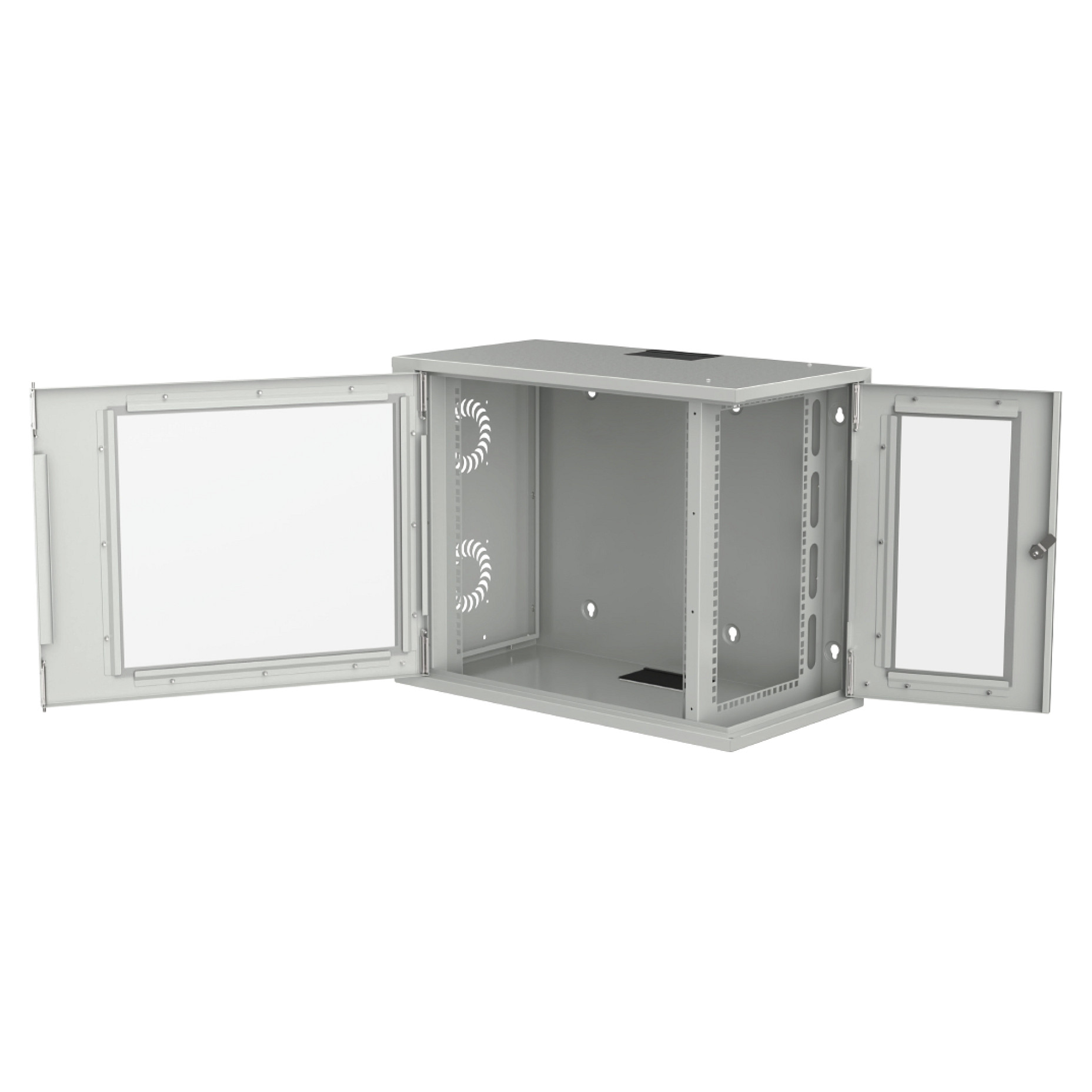 EFB 19'' WandgehÃ¤use 5HE vert.+10HE hor./10 10HE hor. Seitenwand Glas, lang, RAL7035-1