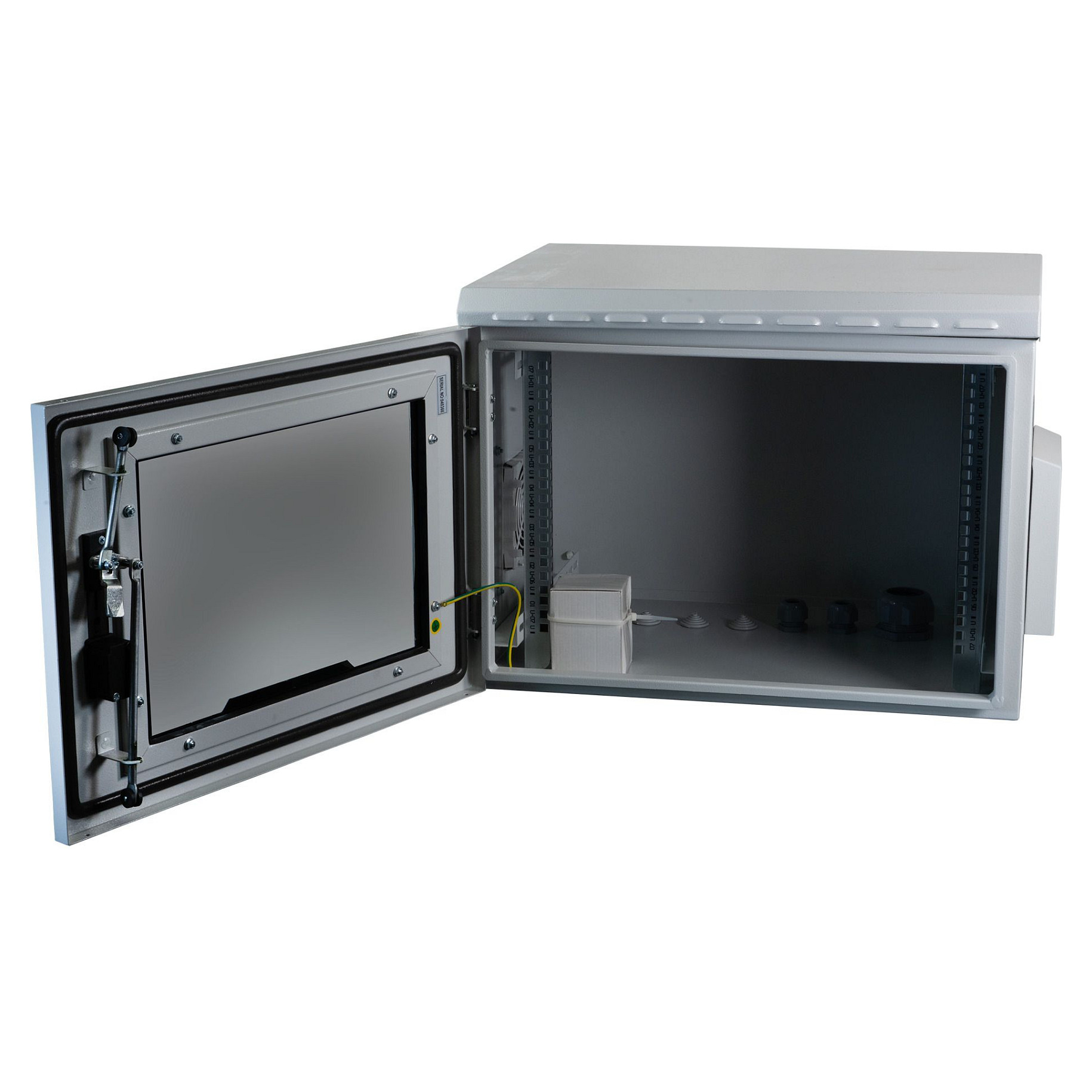 EFB 19" WandgehÃ¤use IP55, 7HE, Glastr, Tiefe 450 mm, RAL7035-1