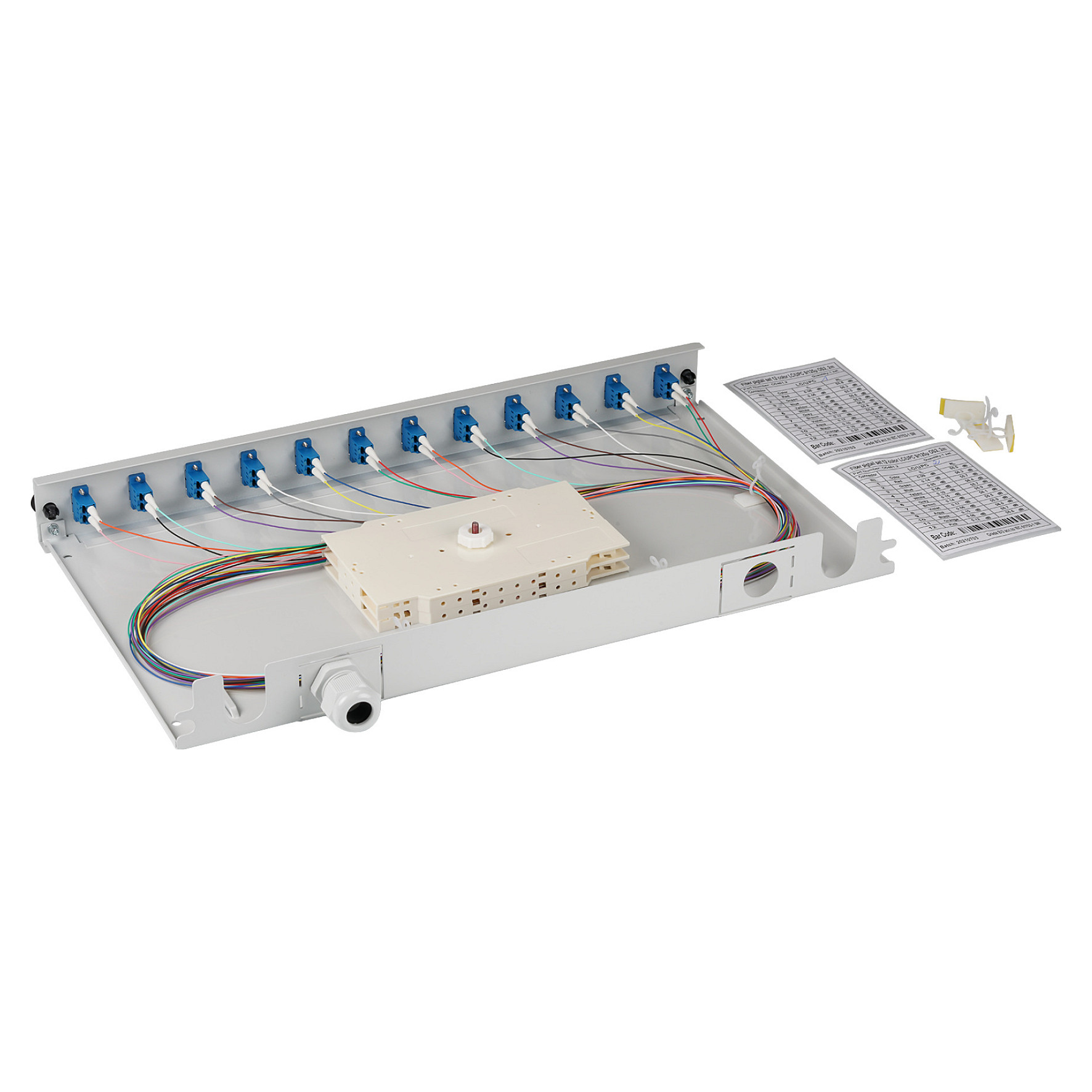 EFB Spleibox gr ausziehbar LC OS2 24xPigtails abgesetzt & 12xDuplex-Kupplung