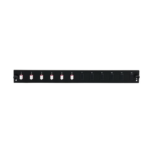 Frontblenda EFB ELEKTRONIK 12-portna sa 6x LC Duplex OM3 spojnicama, crna boja