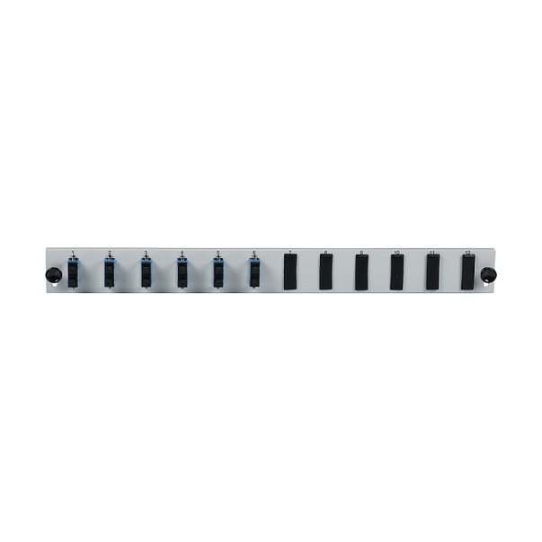 EFB Bestckte 12 Port Frontblende mit 6 x SC Duplex Kupplung OM3 vertikal, grau-3