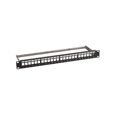 EFB Verteilerfeld 19" 1HE 24-Port metall schwarz mit 24x Keystone slimline CAT6a-0