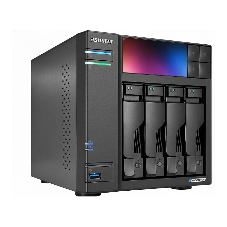 NAS uređaj ASUSTOR Lockerstor 4 Gen2+ AS6704T v2 (4 ležišta, Intel Celeron N5105, 4 GB DDR4, 2x 5GbE, 4x M.2 NVMe)-0