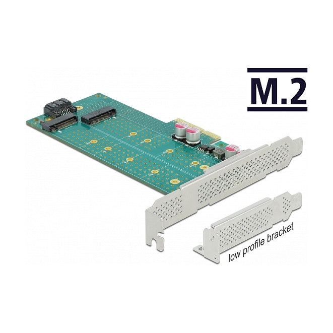 Adapter DELOCK PCIe x4 na M.2 (Key B + Key M), Low Profile - 89047-1