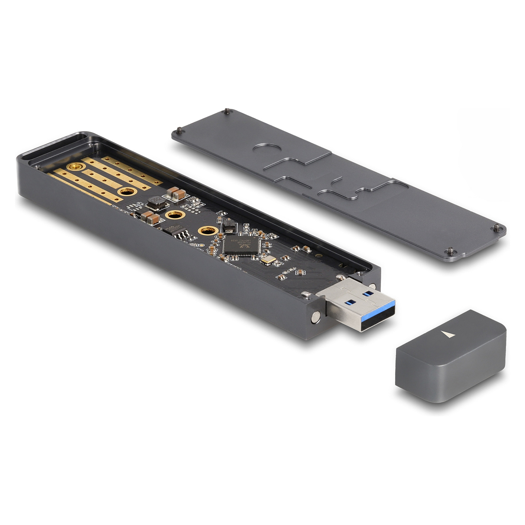 Externes GehÃ¤use fÃ¼r M.2 NVMe PCIe SSD oder SATA SSD mit USB 10 Gbps Typ-A Stecker-1