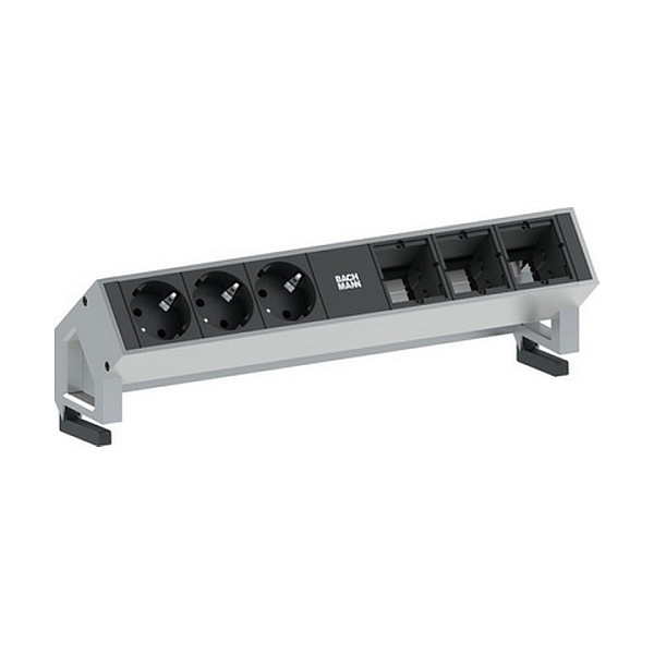 Stolna priključna jedinica BACHMANN DESK 2 (3x šuko, 3x modularno mjesto, Inox)