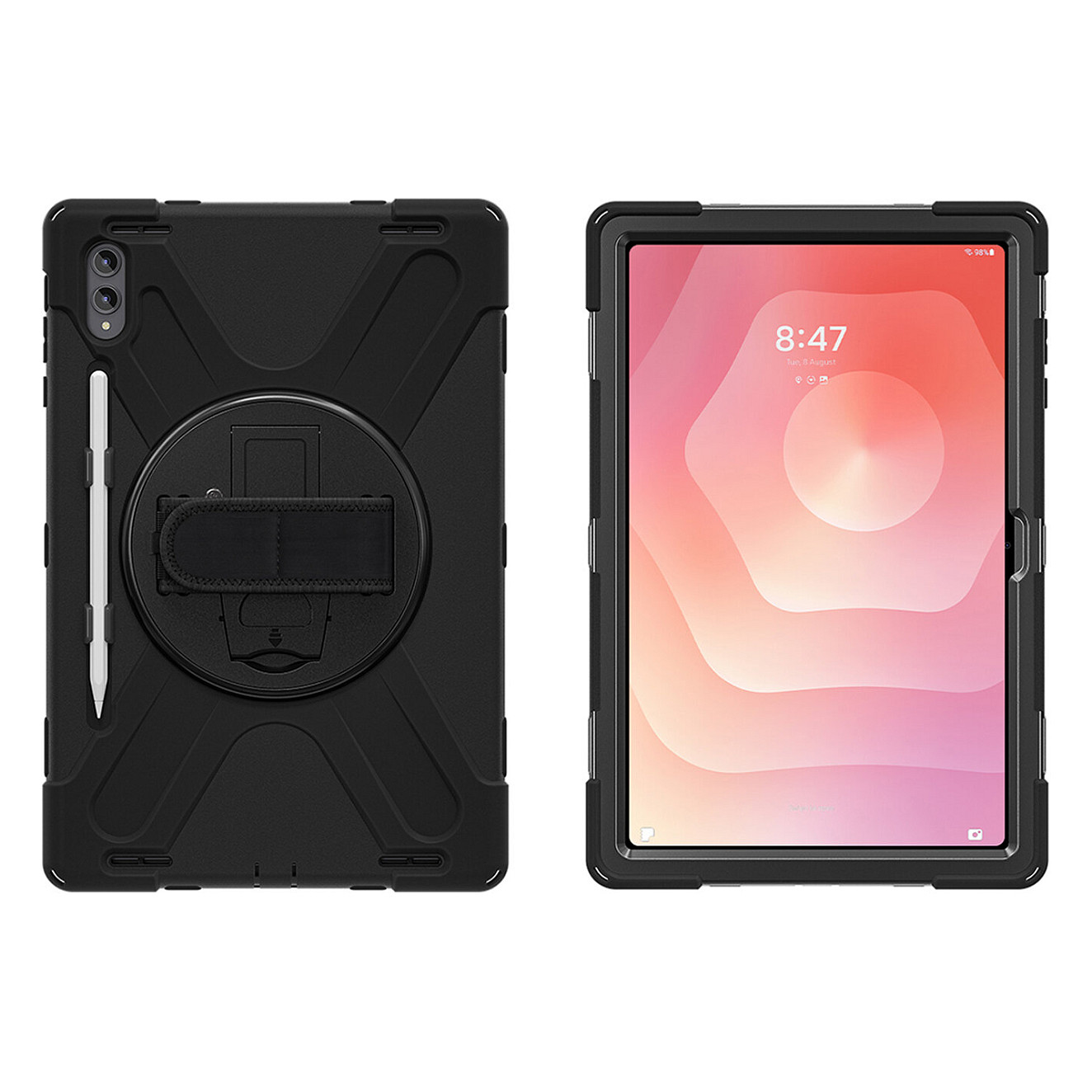 Zaštitna maska 4SMARTS Rugged Case Grip za Samsung Galaxy Tab S9 Ultra, crna boja-0