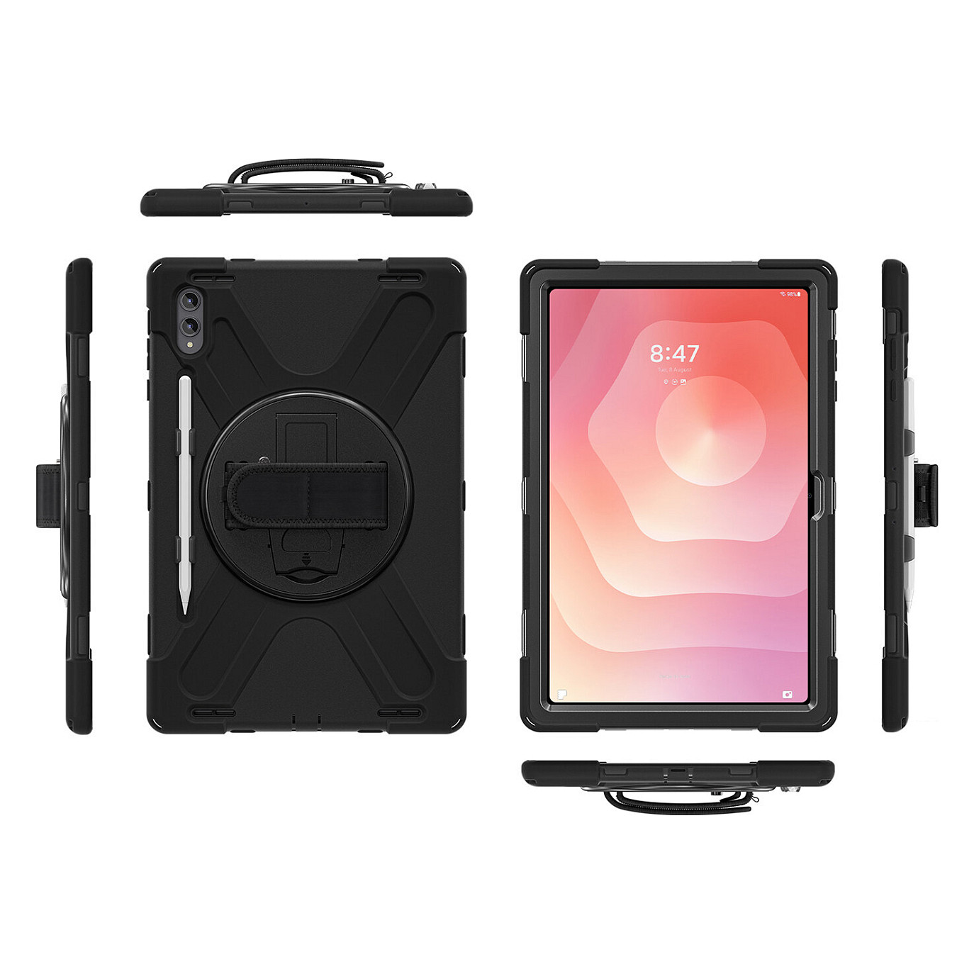 Zaštitna maska 4SMARTS Rugged Case Grip za Samsung Galaxy Tab S9 Ultra, crna boja-1