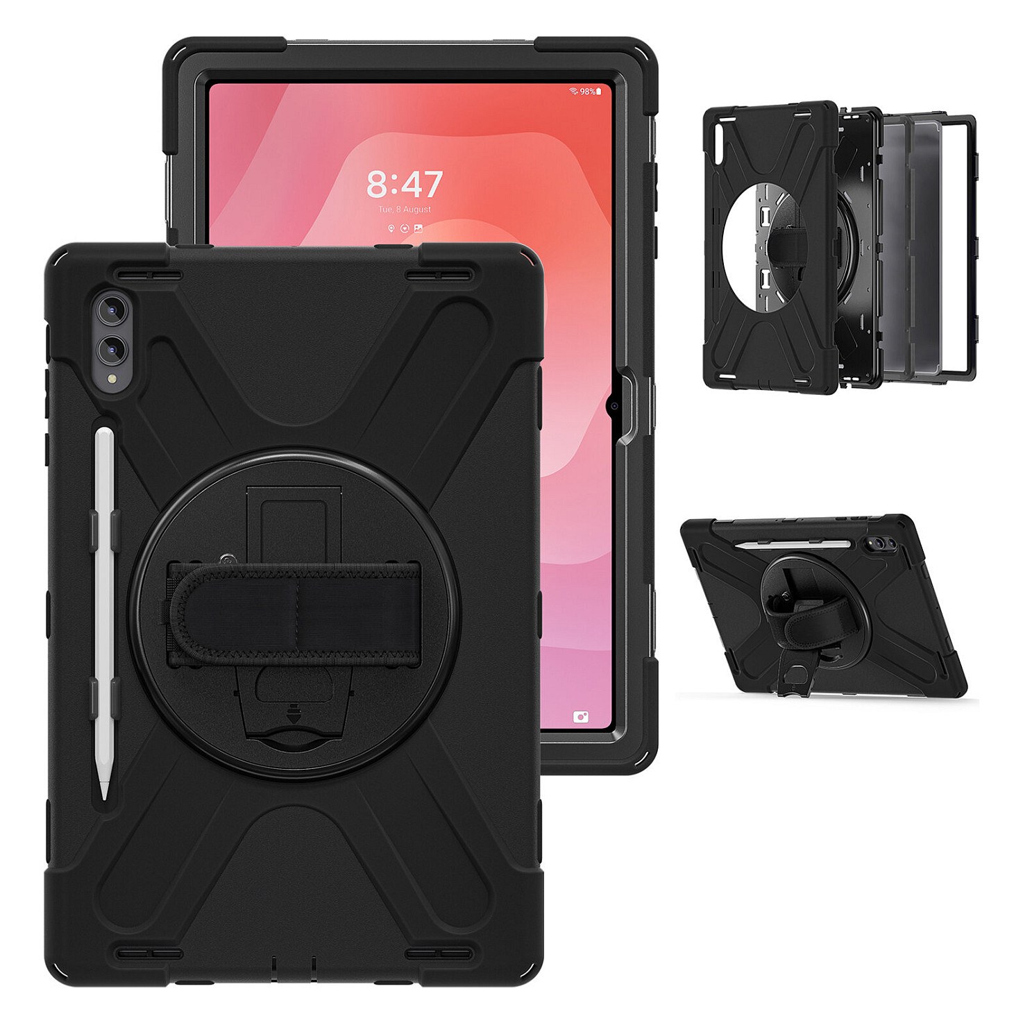 Zaštitna maska 4SMARTS Rugged Case Grip za Samsung Galaxy Tab S9 Ultra, crna boja-2