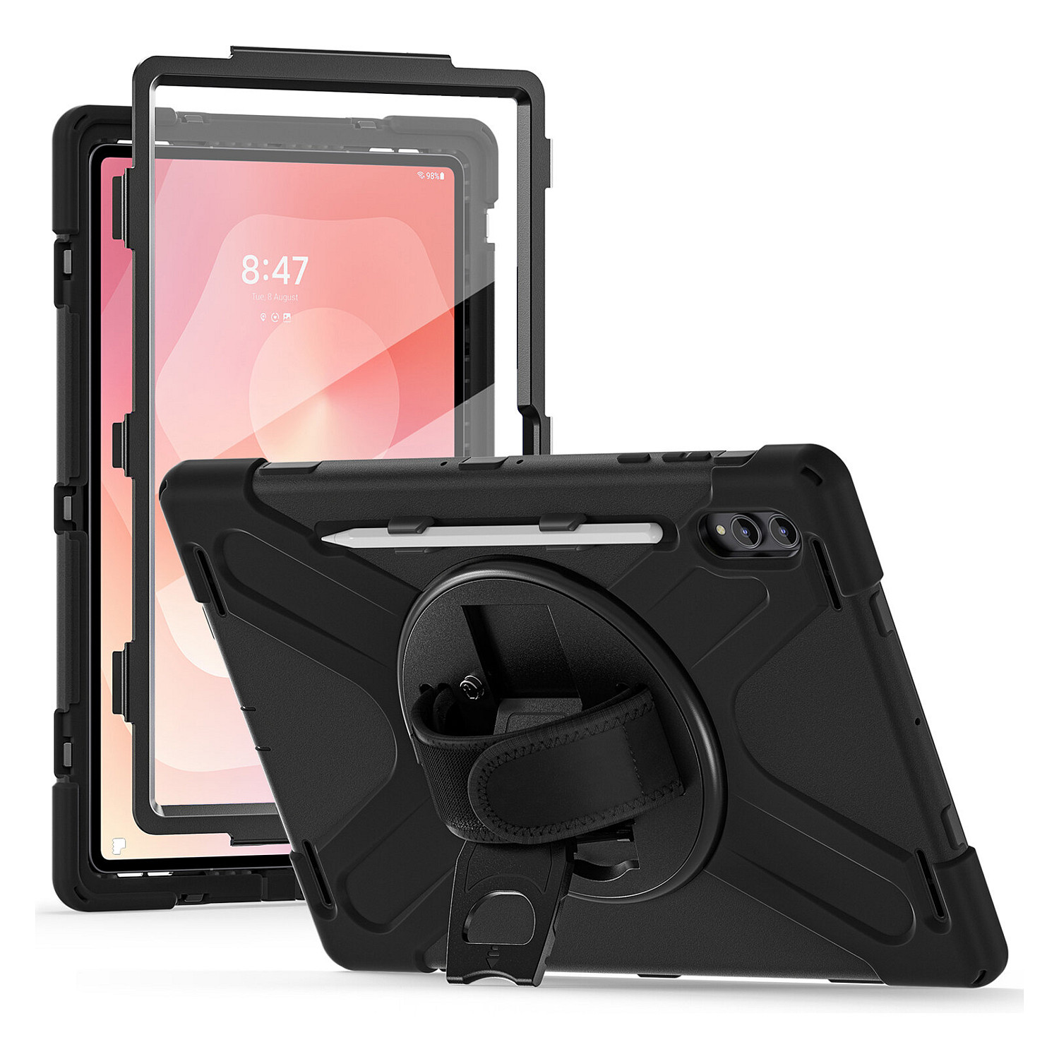 Zaštitna maska 4SMARTS Rugged Case Grip za Samsung Galaxy Tab S9 Ultra, crna boja-6
