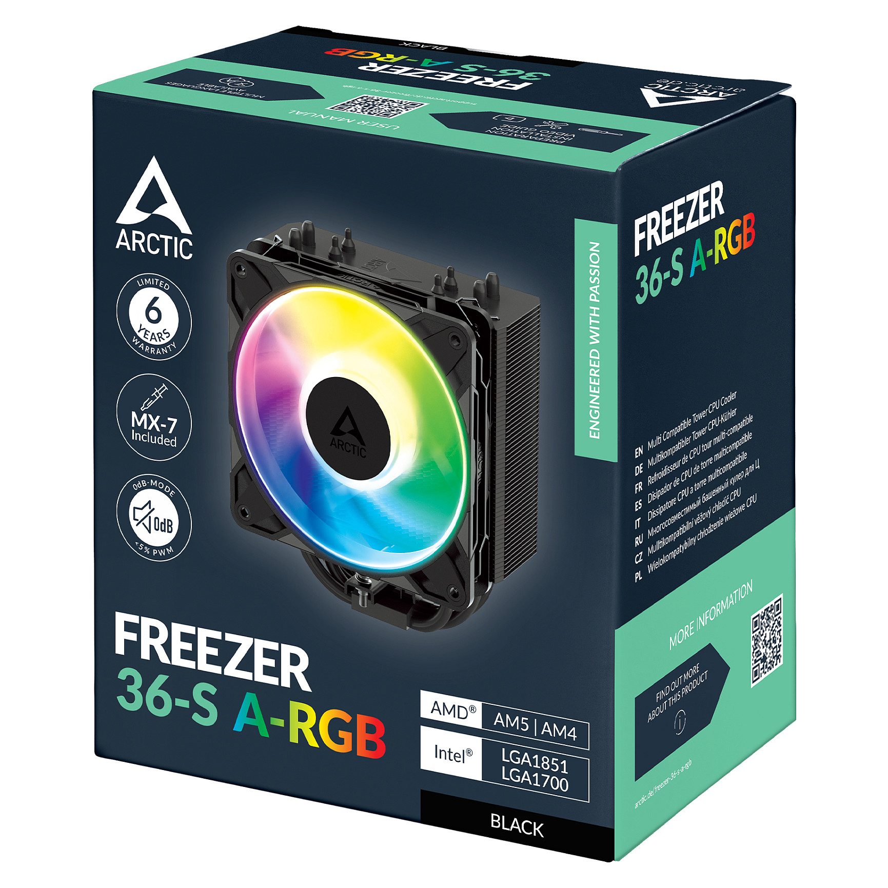 Hladnjak za procesor ARCTIC Freezer 36 A-RGB crna boja-8