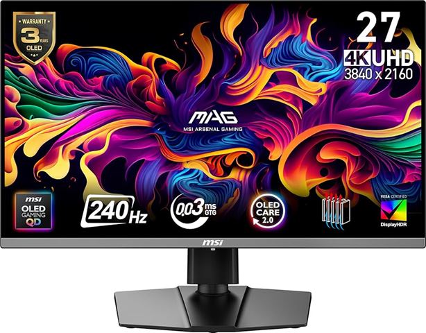 Monitor MSI MAG 272UP QD-OLED X24 27" (QD-OLED, 4K UHD, 240Hz, 0.03ms, FreeSync Premium Pro, G-Sync kompatibilan, crna boja)