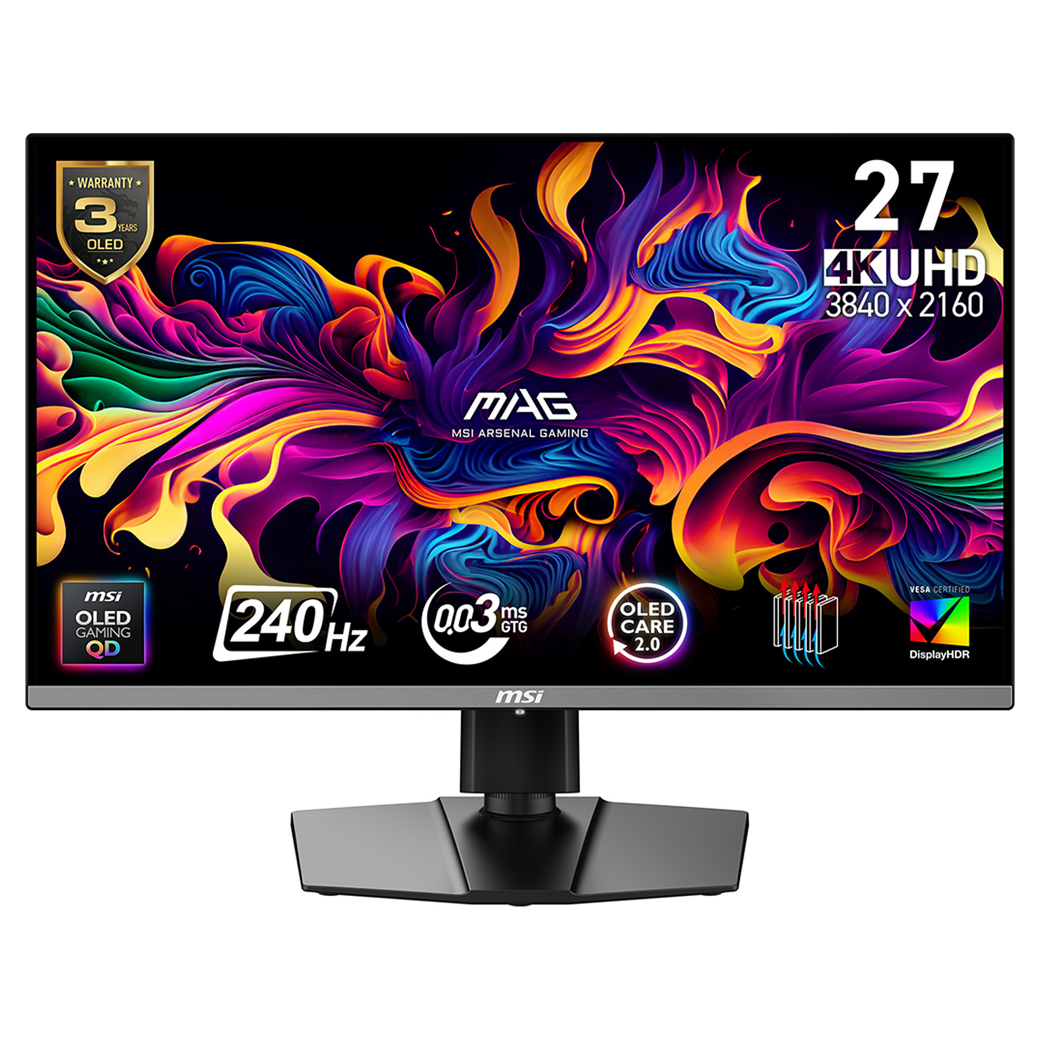Monitor MSI MAG 272UP QD-OLED X24 27" (QD-OLED, 4K UHD, 240Hz, 0.03ms, FreeSync Premium Pro, G-Sync kompatibilan, crna boja)-1