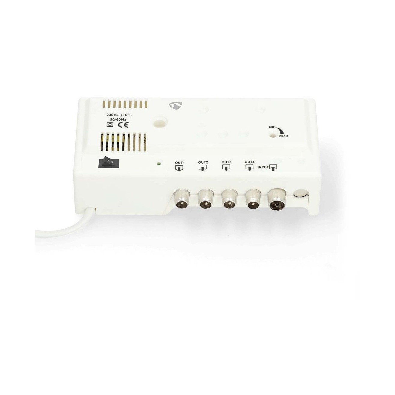 Antensko pojačalo NEDIS SAMP42244WT, 4-portni, raspon frekvncija 47-694MHz