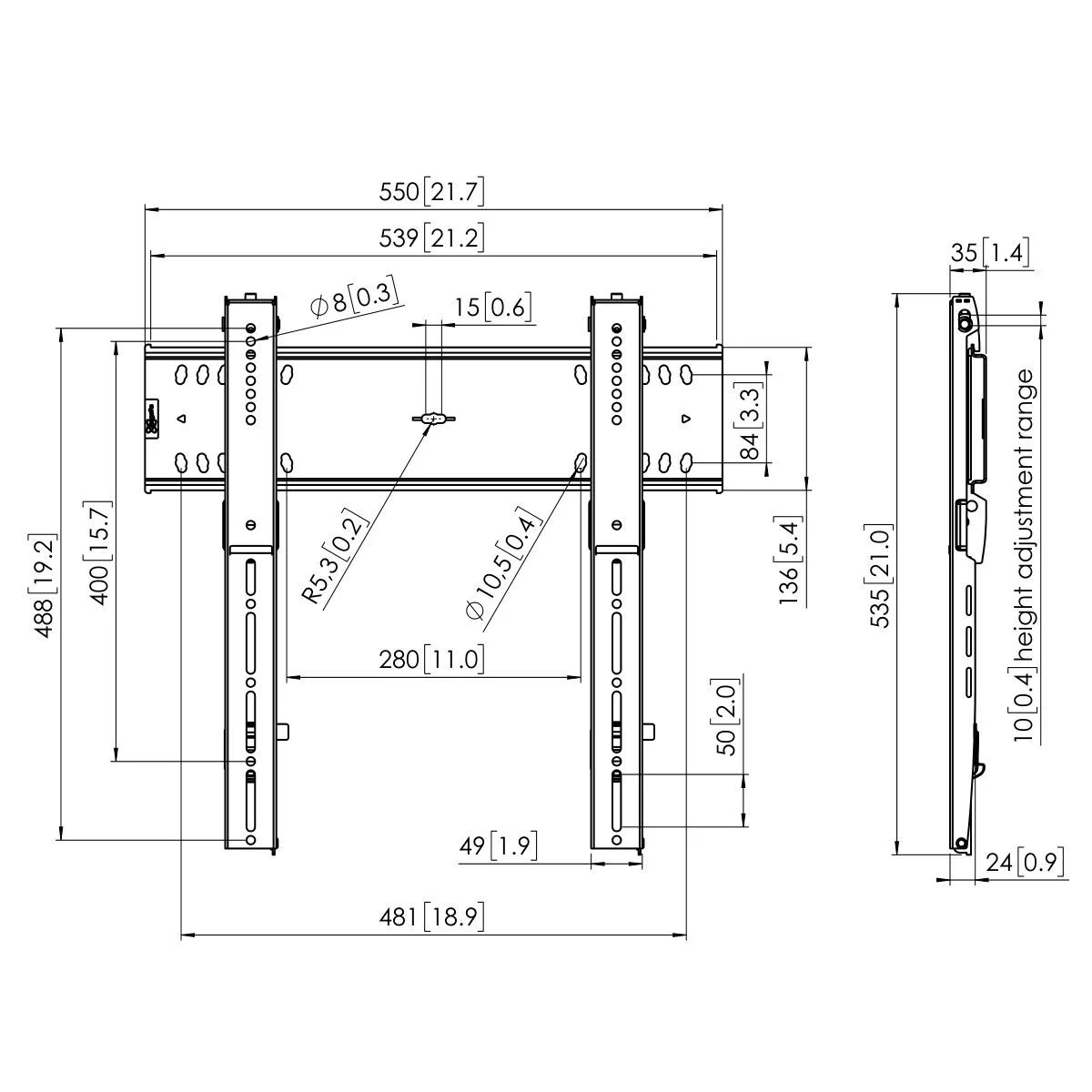 Zidni stalak za TV VOGEL'S PFW 6400 (46"-65", max 100 kg)-2