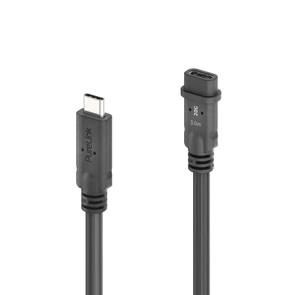 Kabel PURELINK PI6630-030 USB-C na USB-C 3m (USB4, 20Gbps, 100W), crna boja-1