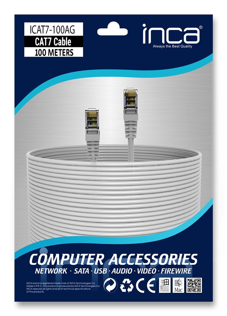 Inca ICAT7-100AG networking cable Grey 100 m Cat7 S/FTP (S-STP)-2