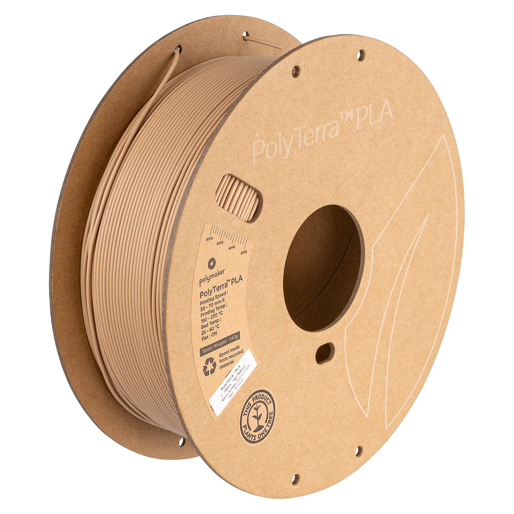 Filament za 3D printer POLMASK PLA 1.75mm 1kg (Peanut boja)
