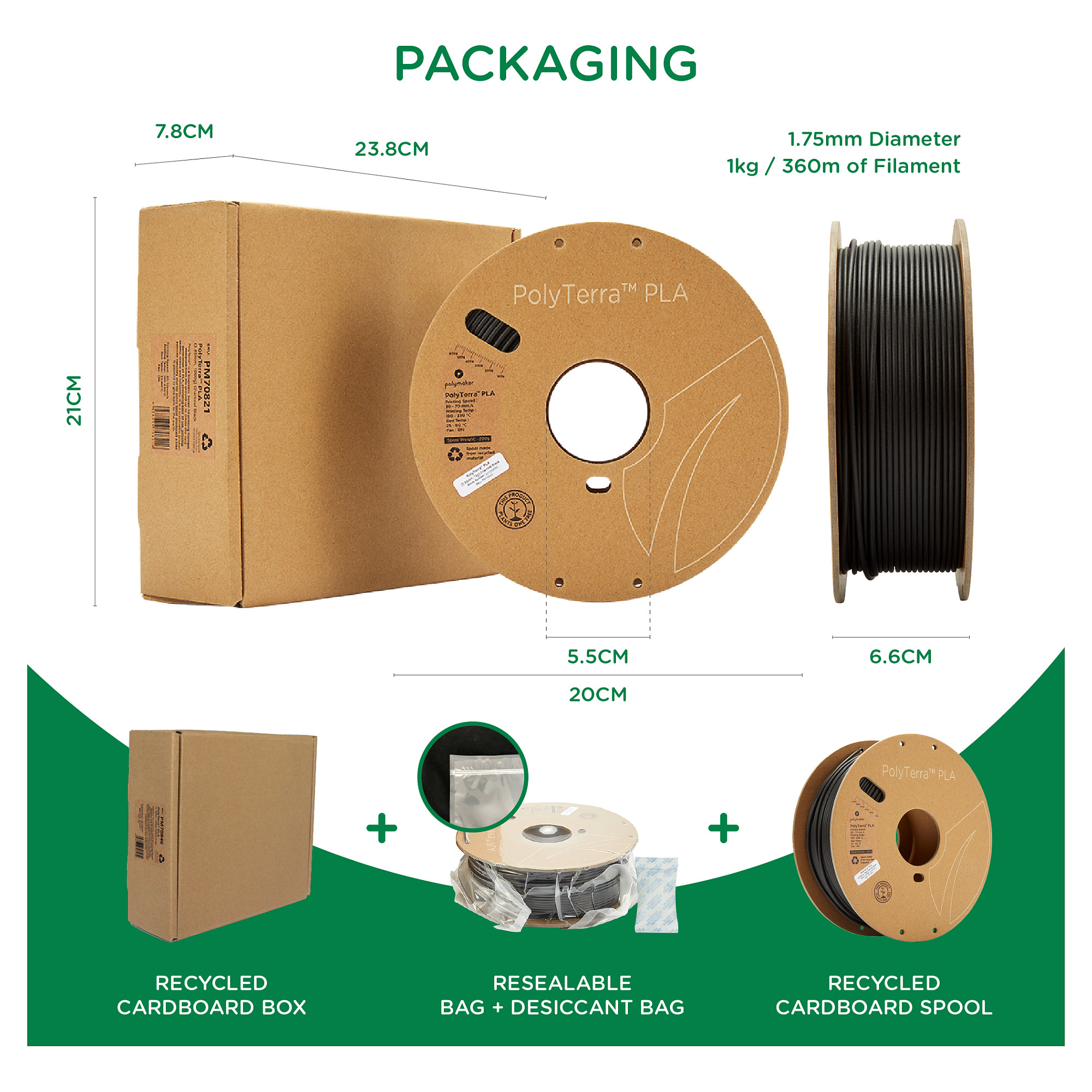Filament za 3D printer POLMASK PLA 1.75mm 1kg (Peanut boja)-5