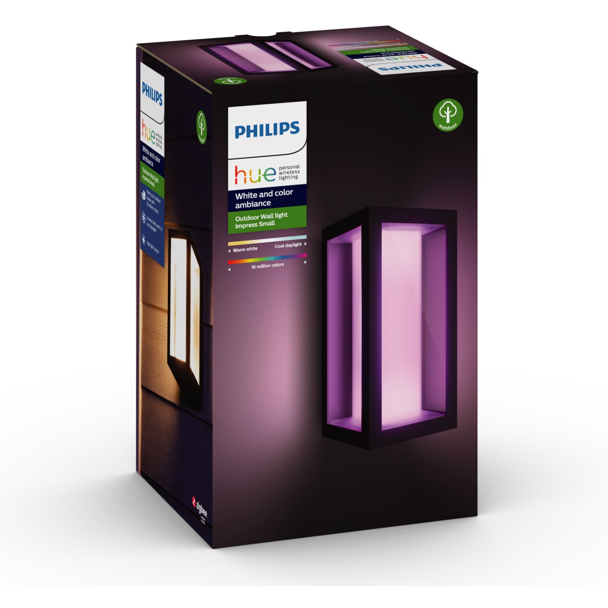 Vanjska zidna svjetiljka PHILIPS Hue Impress White and Color Ambiance, uska, crna boja-5
