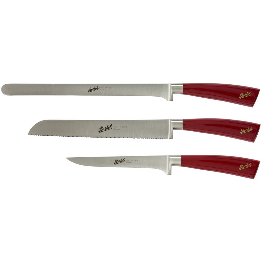 Set za rezanje pršuta BERKEL Elegance, 3-dijelni, crvena boja