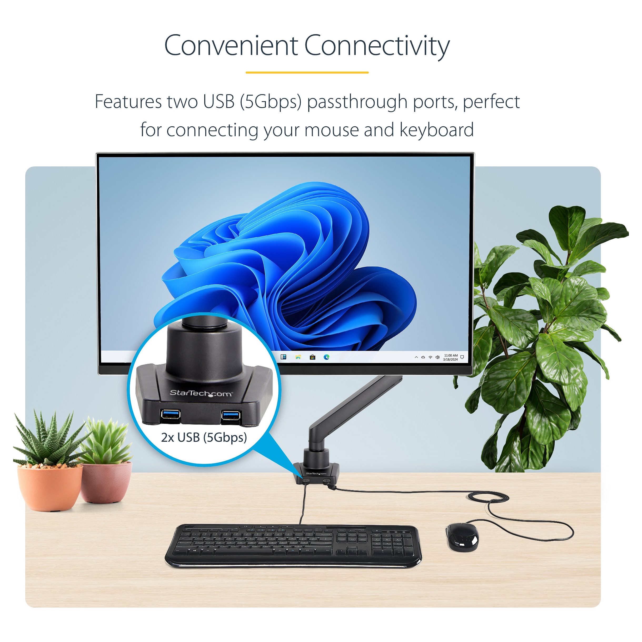 Stolni nosač za monitor STARTECH ARMPIVOT2USB3 s 2x USB 3.0-8