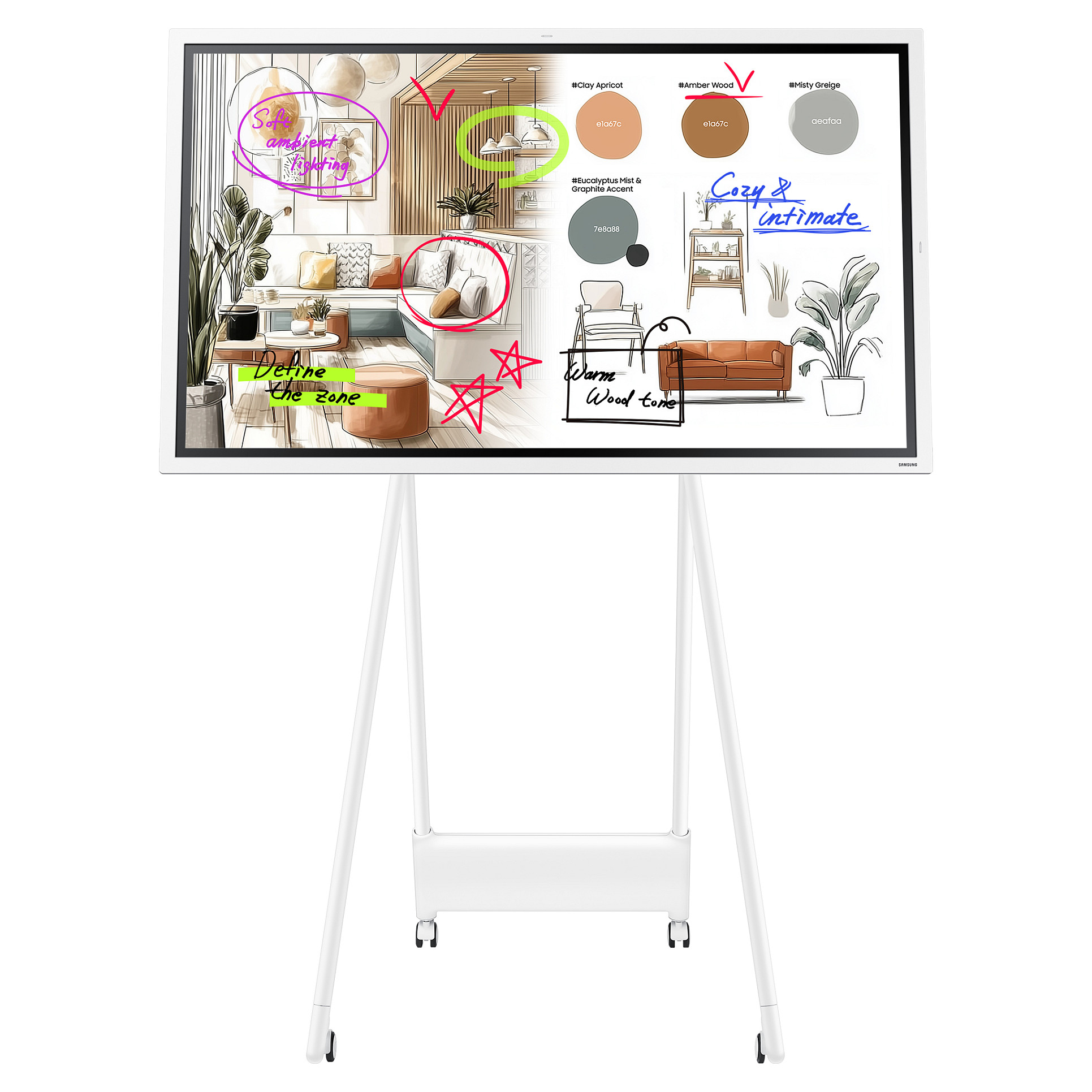 138,7cm/55" (3840x2160) Samsung WM55FX 16:9 4K VA 9,5ms HDMI USB-C USB LAN WLAN Bluetooth VESA Speaker Touch 12/7 White Gray-8