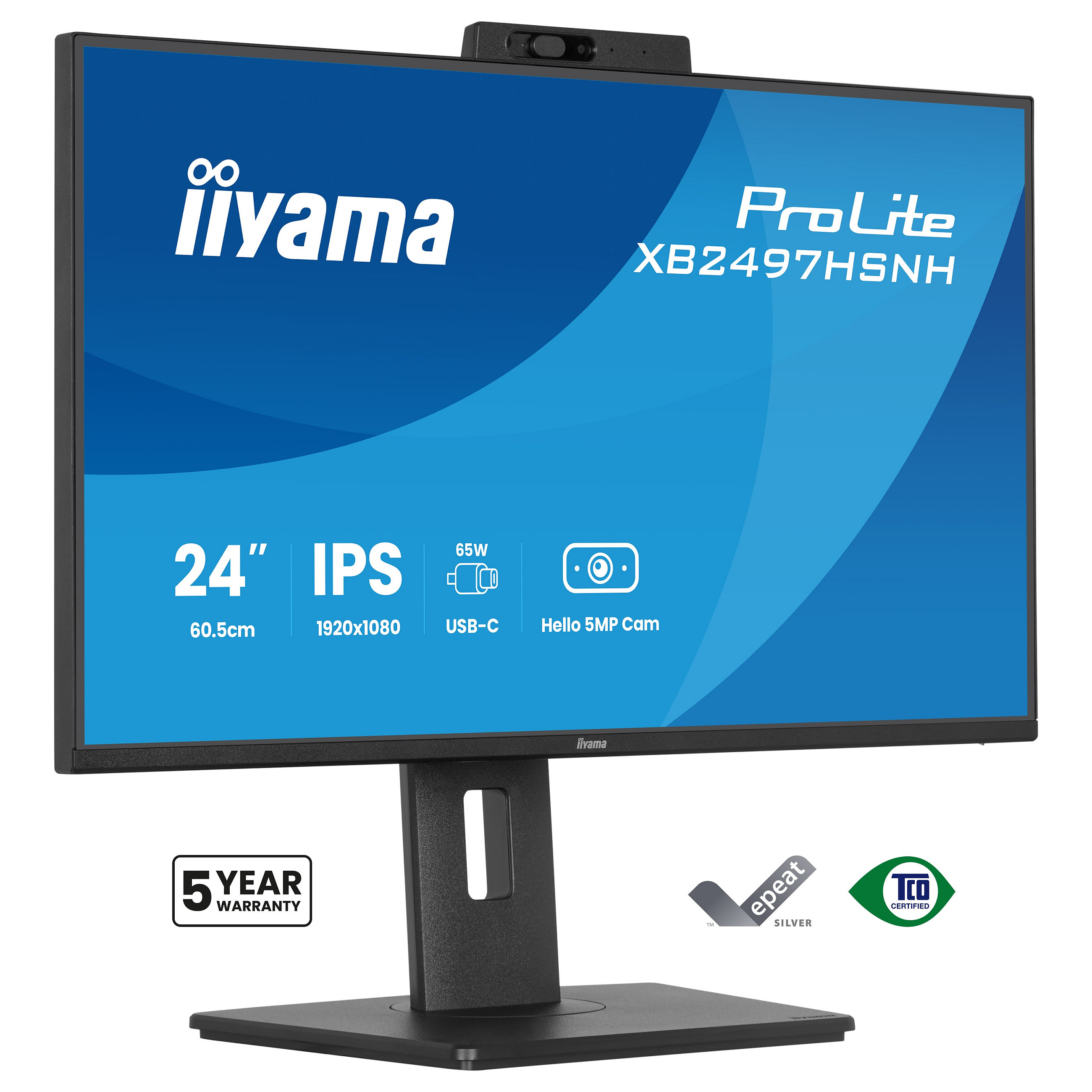 Monitor IIYAMA ProLite XB2497HSNH-B1 23.8" (IPS, Full HD, 100Hz, 1ms, USB-C 65W, crna boja)-0