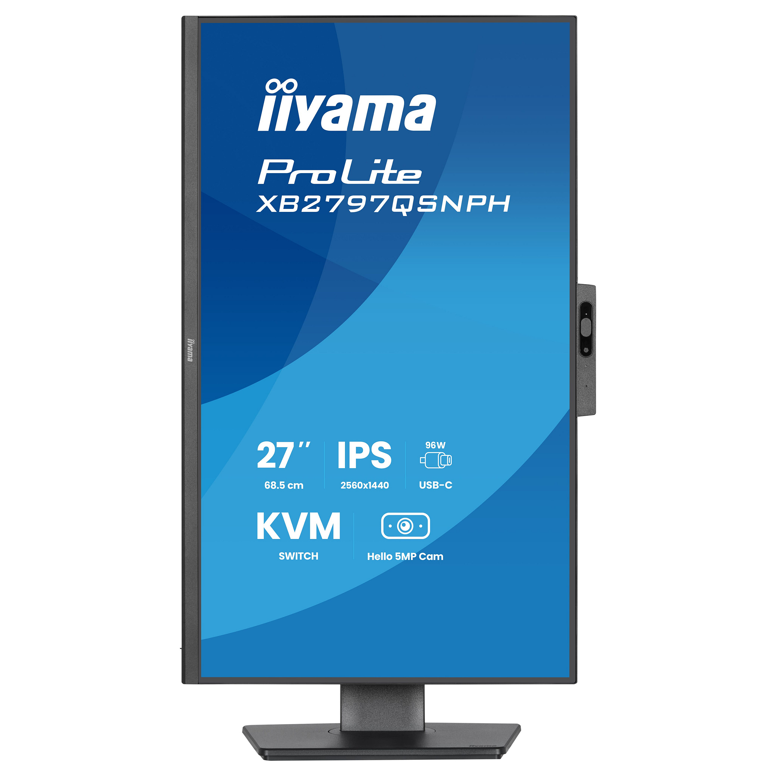 68,5cm/27" (2560x1440) iiyama ProLite XB2797QSNPH-B1 16:9 QHD IPS 1ms 75Hz HDMI DisplayPort USB-C VESA Speaker Black-3