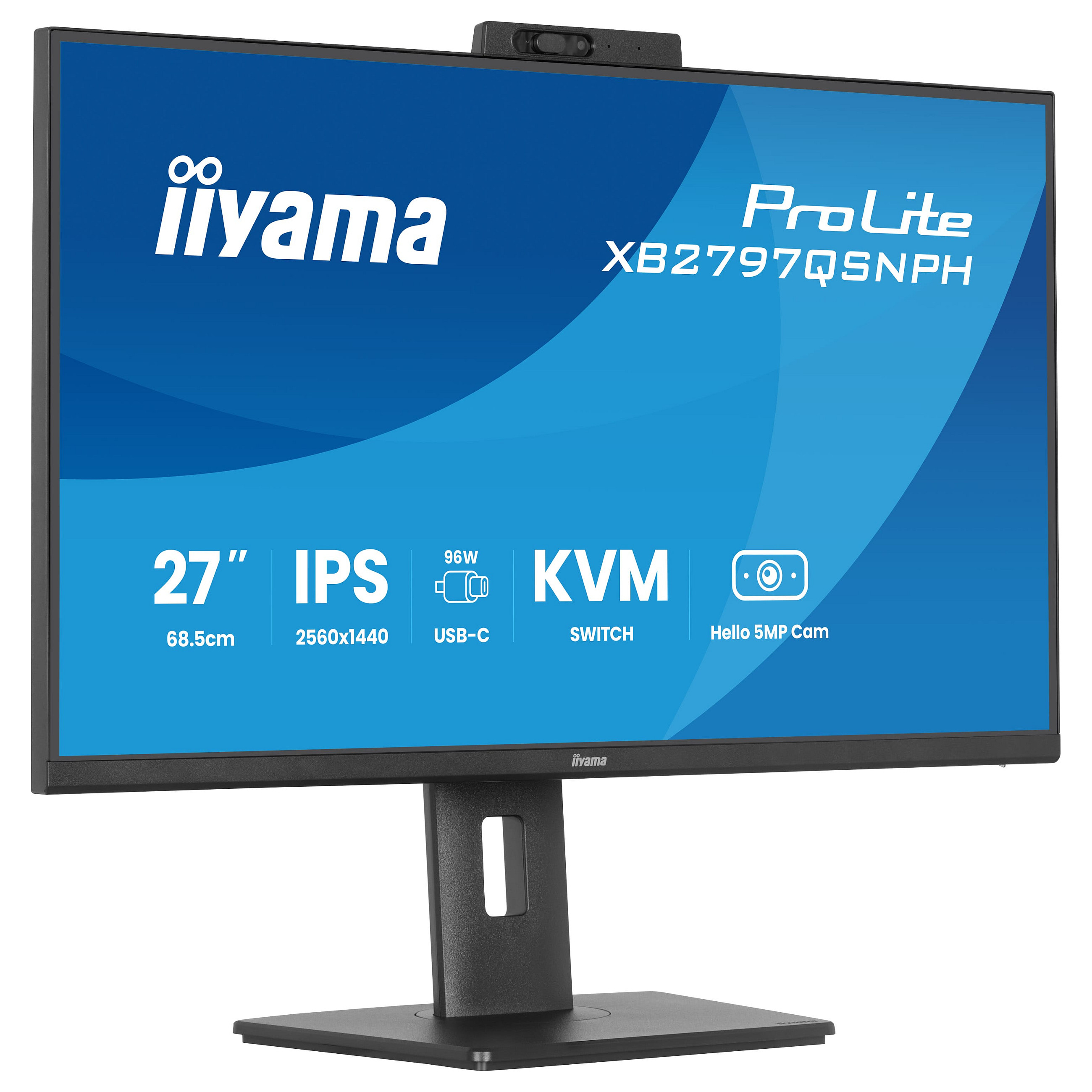 68,5cm/27" (2560x1440) iiyama ProLite XB2797QSNPH-B1 16:9 QHD IPS 1ms 75Hz HDMI DisplayPort USB-C VESA Speaker Black-4