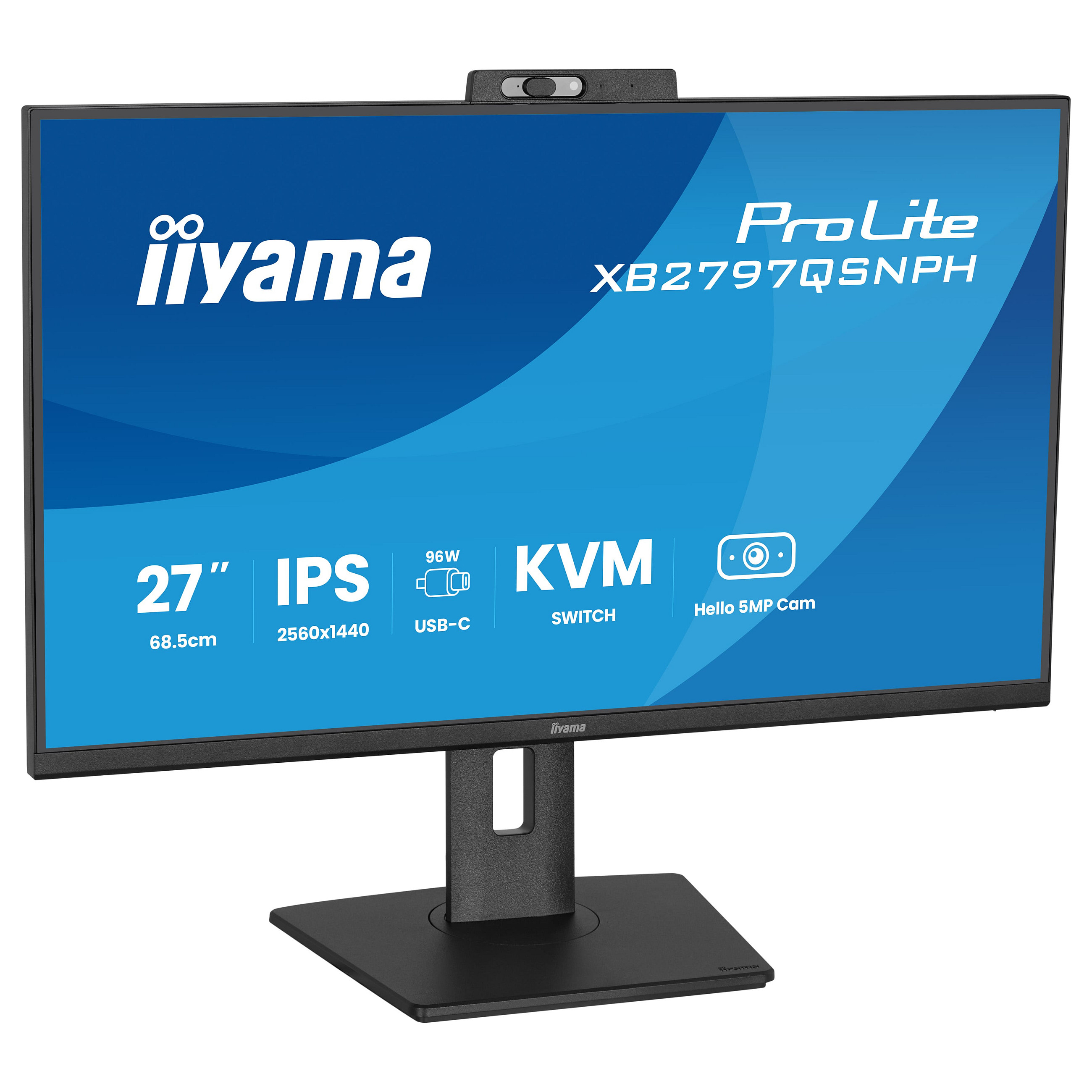 68,5cm/27" (2560x1440) iiyama ProLite XB2797QSNPH-B1 16:9 QHD IPS 1ms 75Hz HDMI DisplayPort USB-C VESA Speaker Black-5