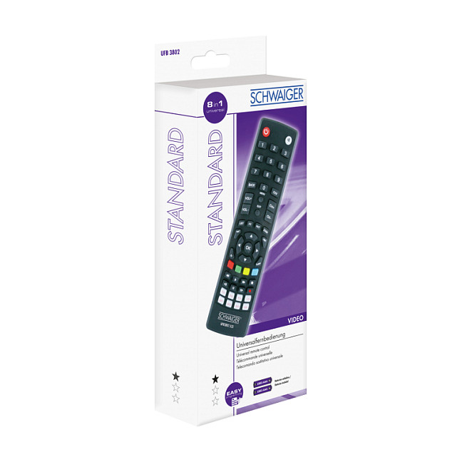 Univerzalni daljinski upravljač SCHWAIGER UFB3802 533 (8 u 1, crna boja)-2