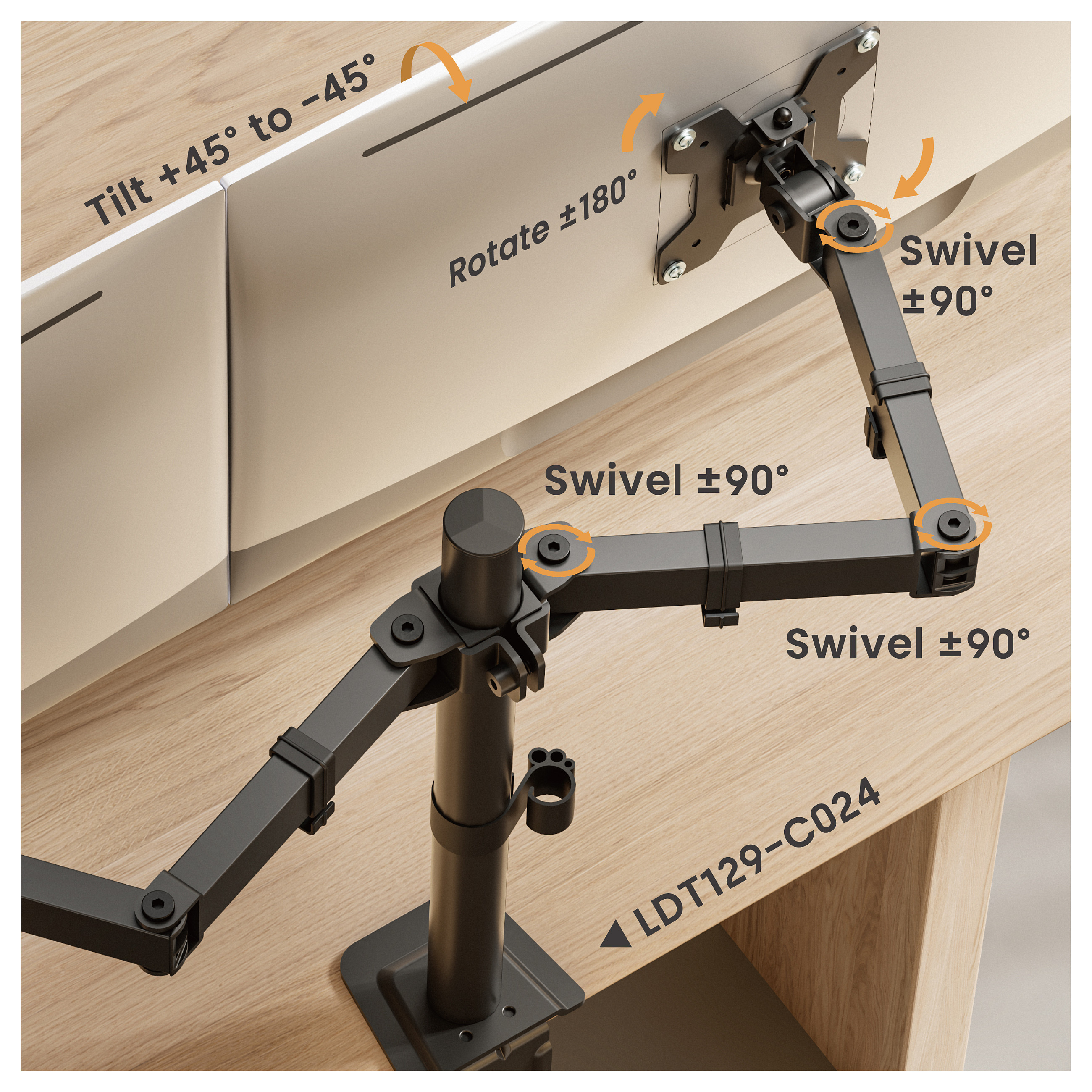 Stolni nosač za 2 monitora EQUIP 650616 (17"-32", do 10 kg)-5