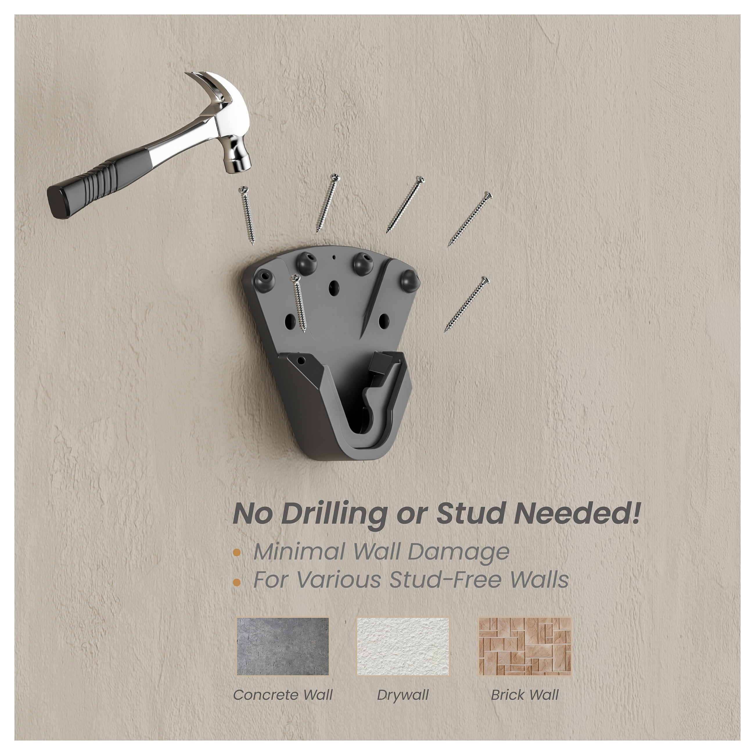 Equip Wandhalterung 32"-100"/1TFT NO DRILL 1Gelenk 75Kg sw-2