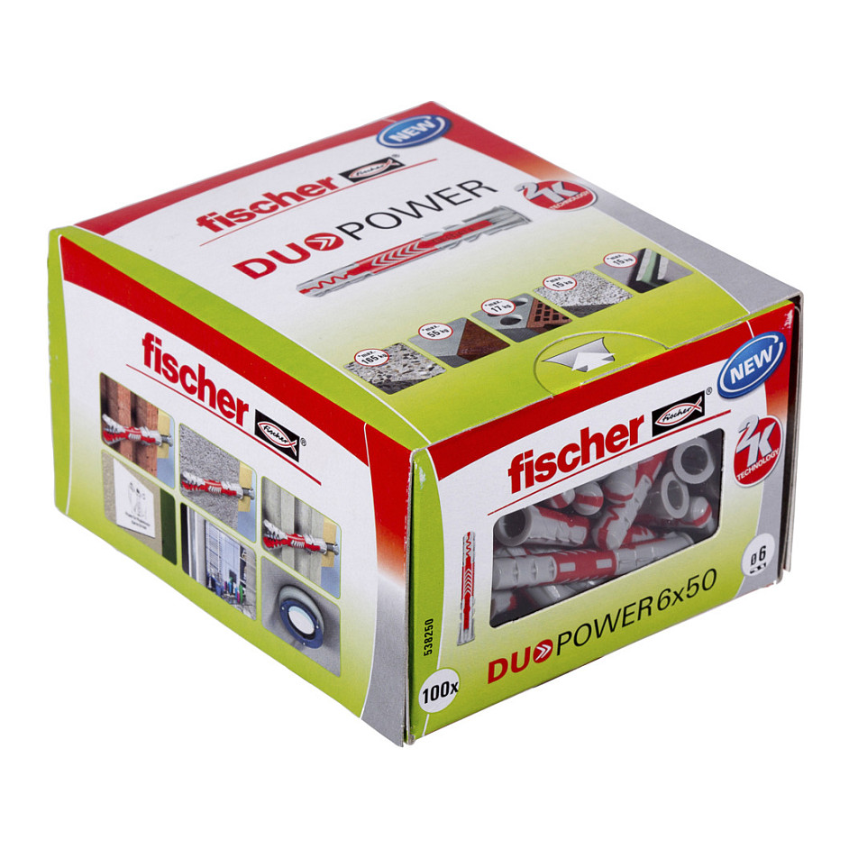 fischer DuoPower 6x50 UniversaldÃ¼bel-Sortiment 6 x 50 mm, 100 StÃ¼ck