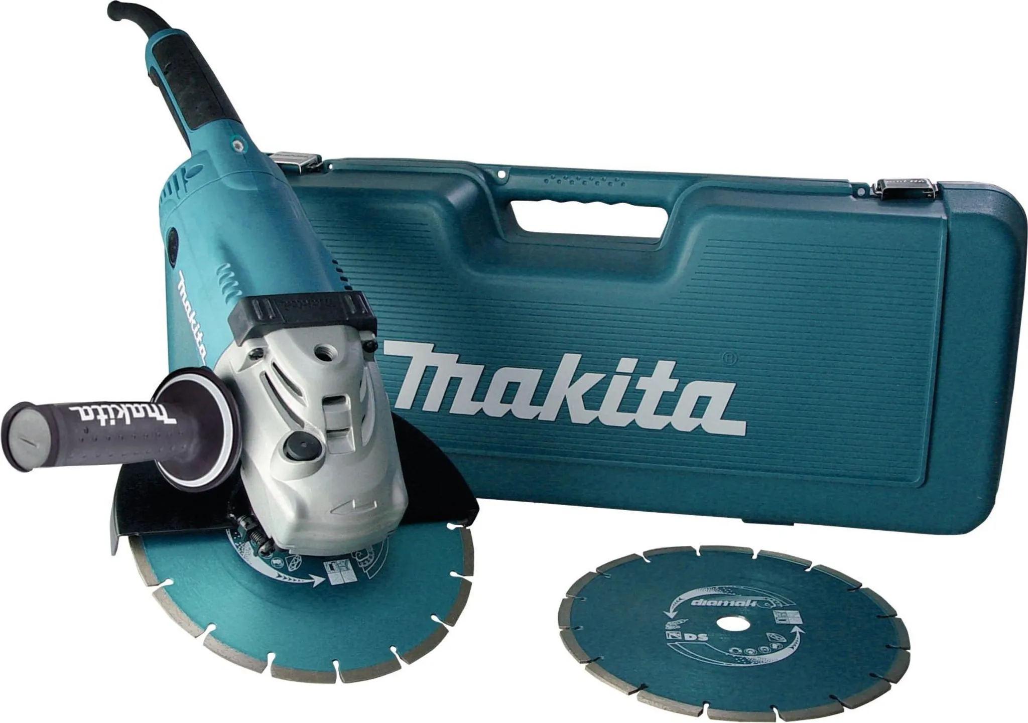 Kutna brusilica MAKITA GA9020RFK3 (230 mm, 2200 W, 6600 o/min, set s 2 dijamantna diska i kovčegom)-1
