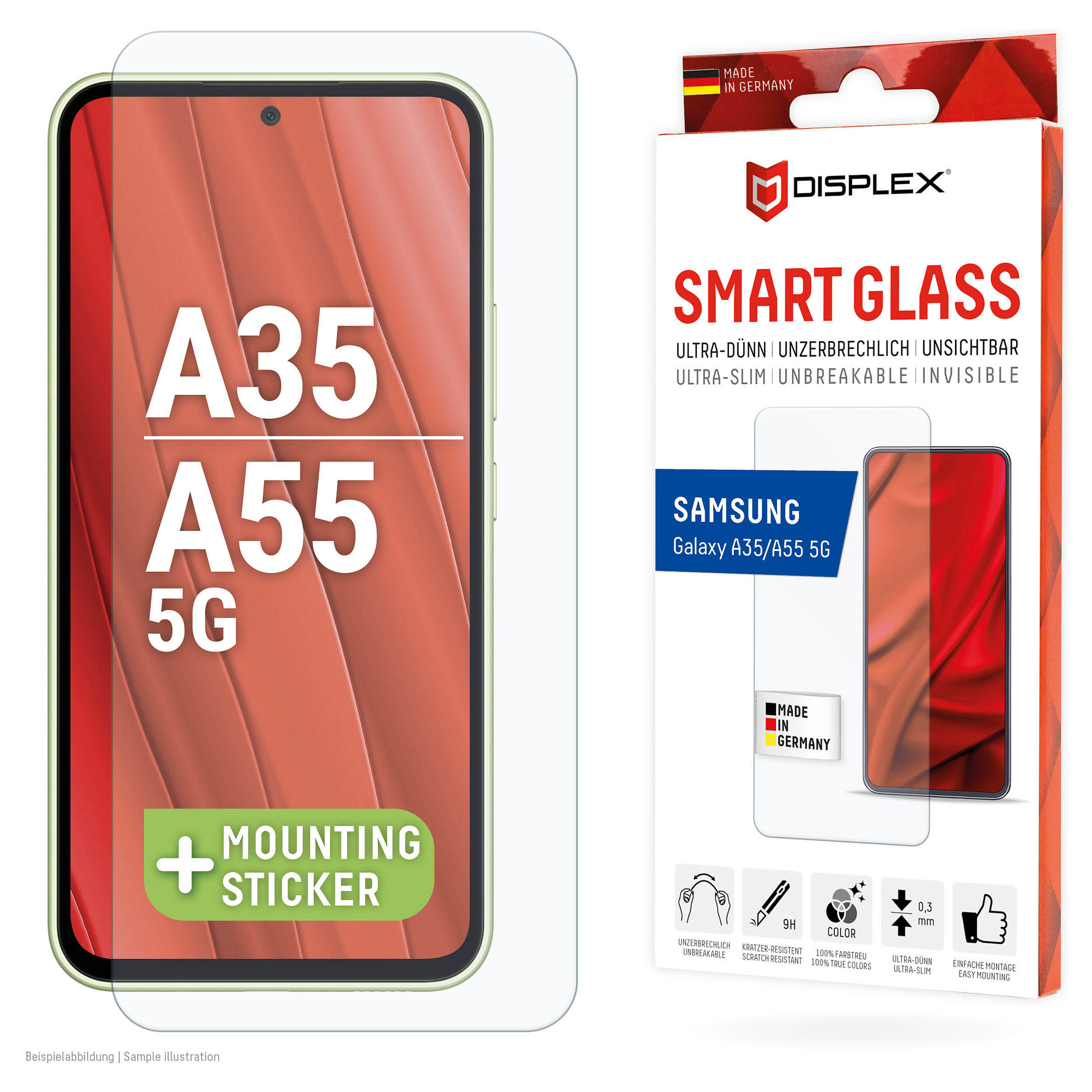 Zaštitno staklo DISPLEX Smart Glass 9H za Samsung Galaxy A35 / A55 5G-0