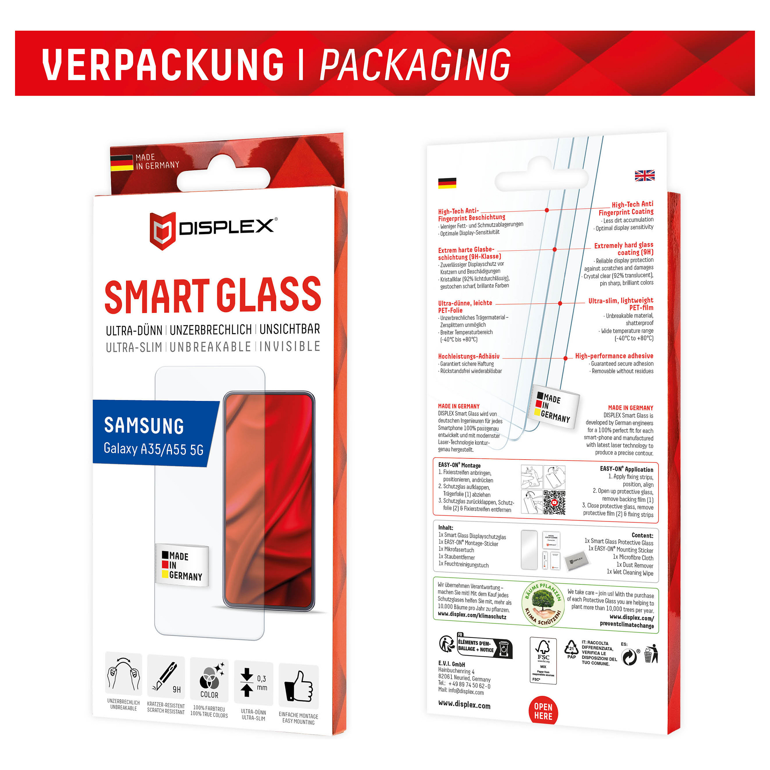 Zaštitno staklo DISPLEX Smart Glass 9H za Samsung Galaxy A35 / A55 5G-5