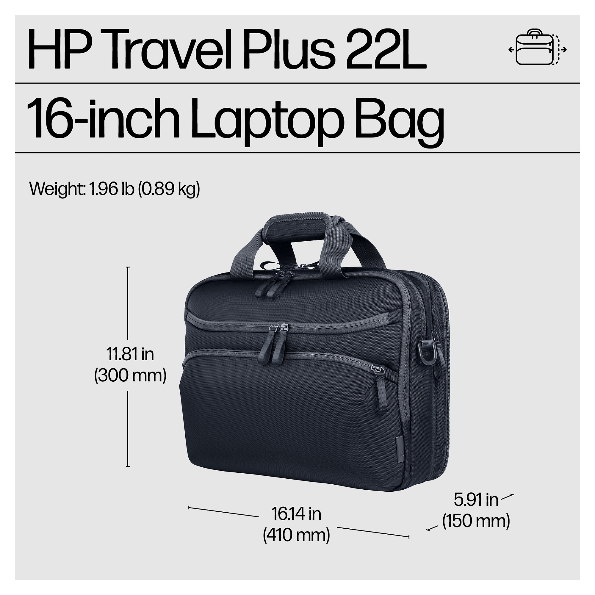 HP Travel Plus 22L 16-inch Laptop Bag-2