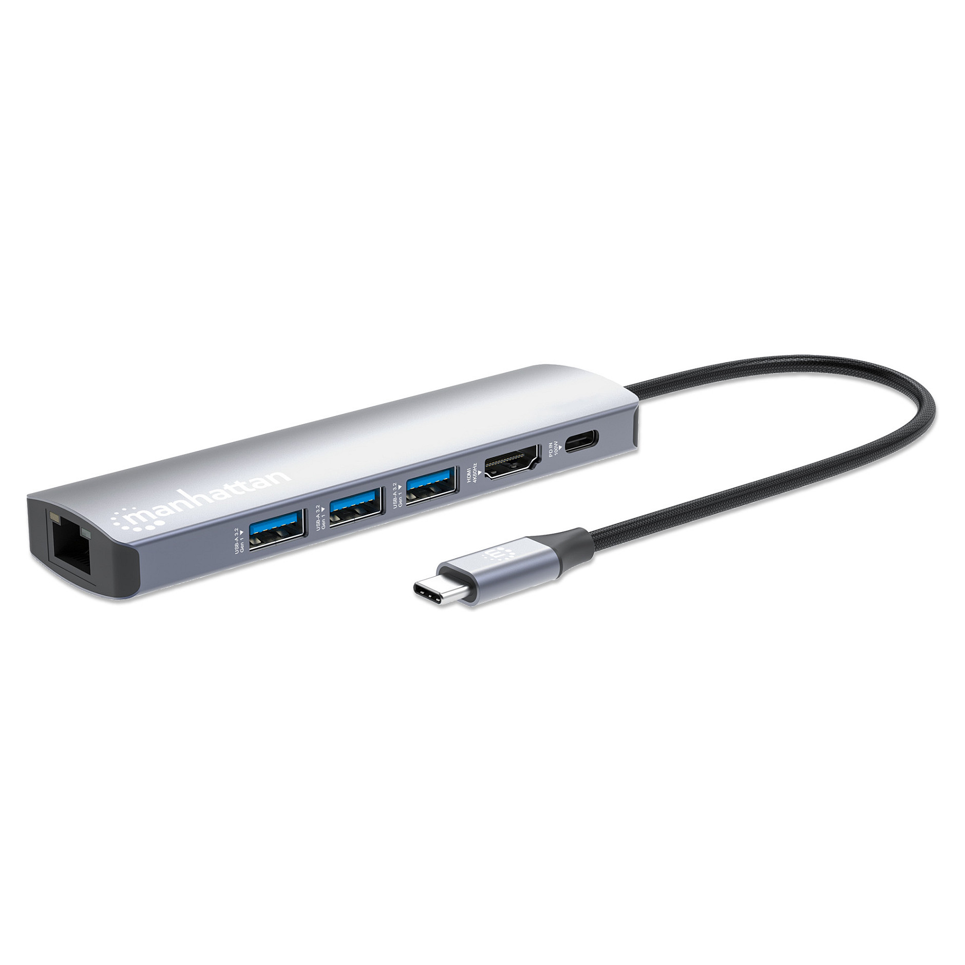 USB-C Dock MANHATTAN 6-u-1 4K HDMI, 153959-0